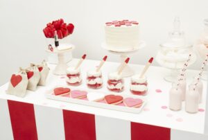 Valentine's day dessert table