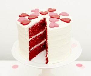 Red velvet Valentine's cake