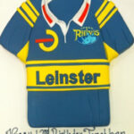 Leinster rugby shirt themed birthday cake