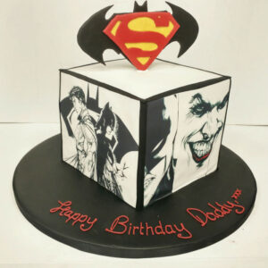 Superman Cube Cake