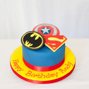 Superhero Theme Cake in Multicolour by Creme Castle